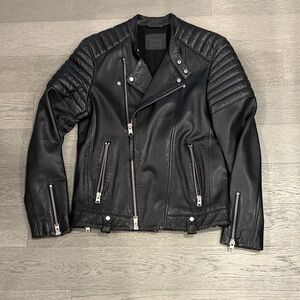 All Saints Black Leather Biker Jacket